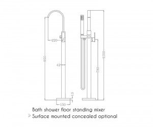 Bản vẽ sen tắm bồn EU-51008