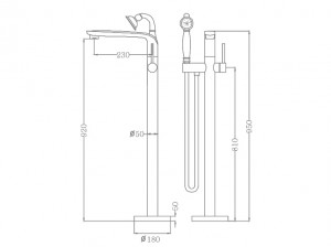 Bản vẽ Sen tắm bồn EU-51026