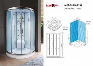 Bản vẽ sơ đồ kỹ thuật phòng xông hơi EU – A502