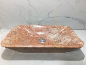 Lavabo hình chứ nhật màu hồng vát cạnh BST54