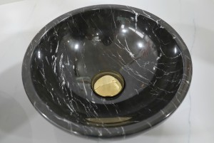 Chậu lavabo đá tự nhiên size 28 màu đen