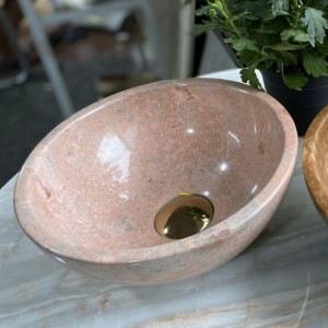 Chậu lavabo đá tự nhiên size 28 màu hồng
