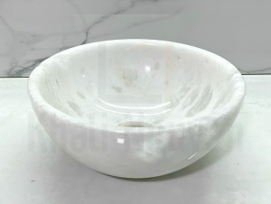 Chậu lavabo đá tự nhiên size 28 màu trắng