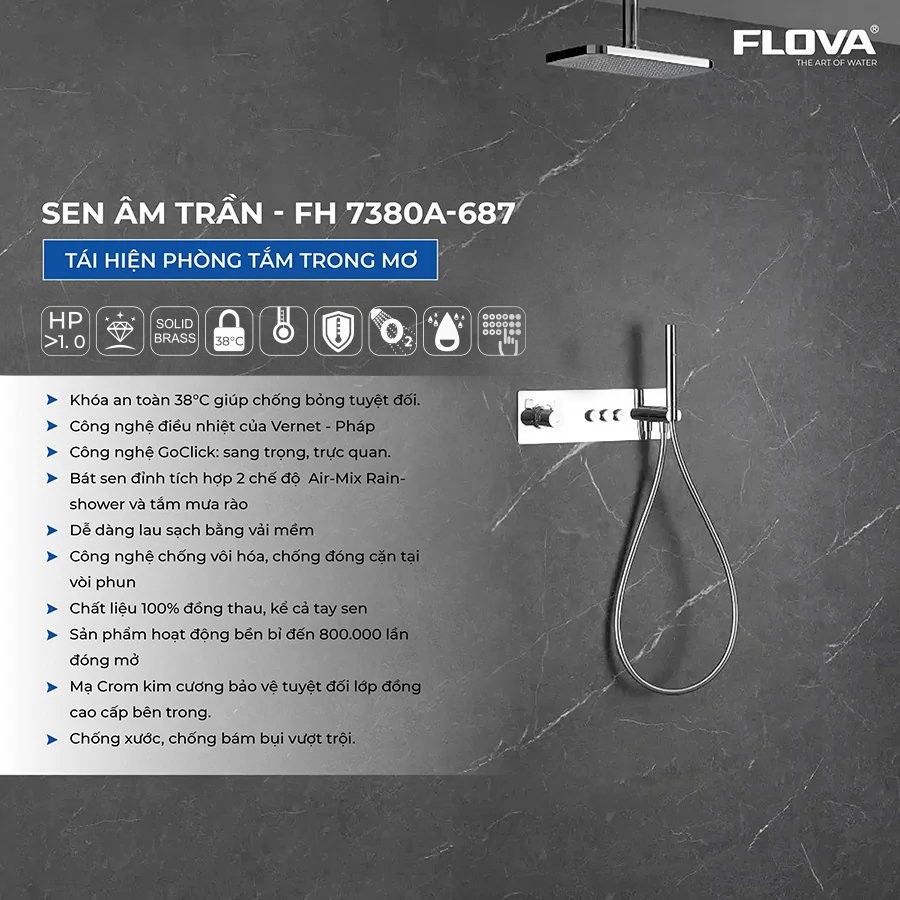 Thông tin sen tắm âm tường Flova FH 7380A-687