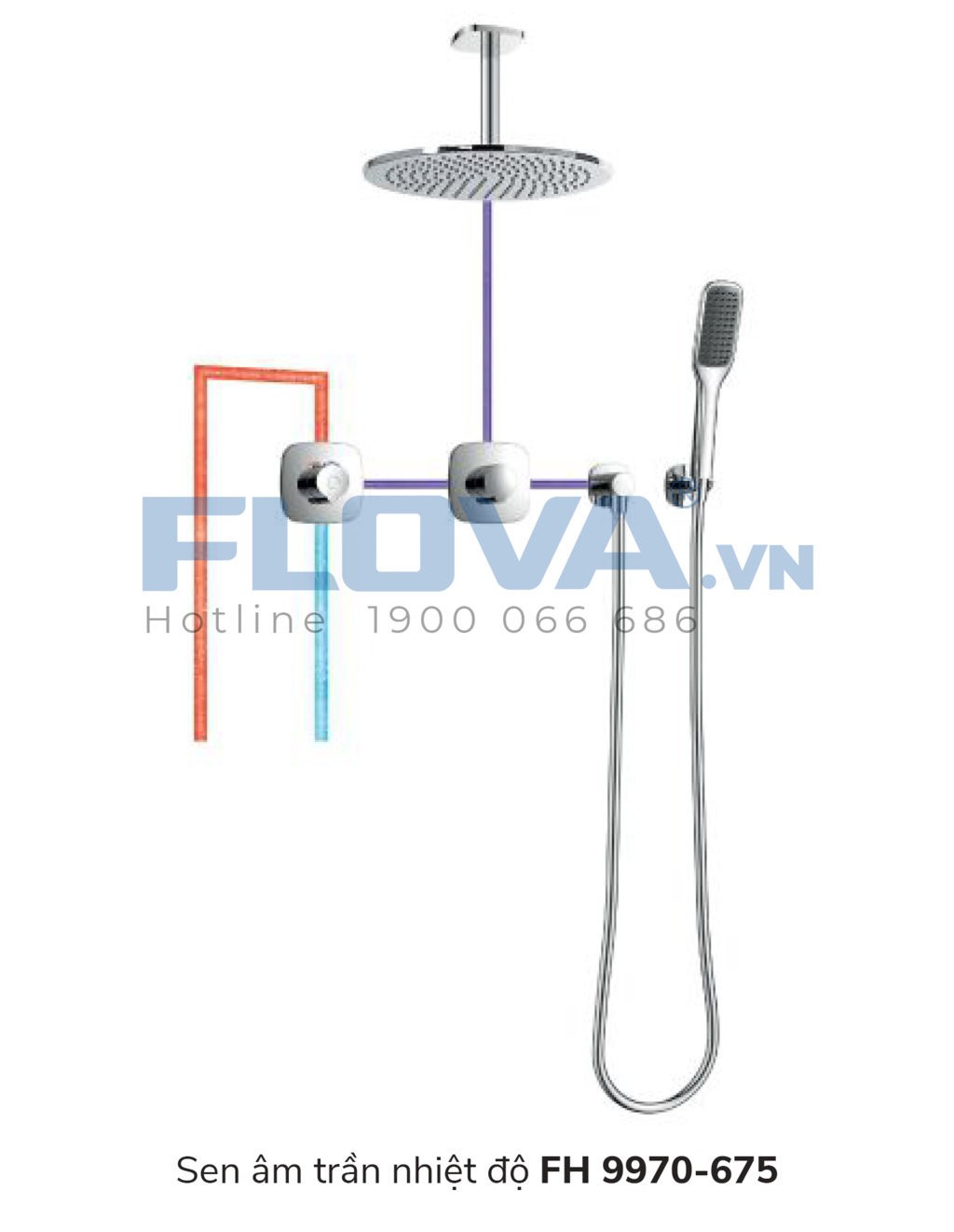 Sen tắm âm tường Flova FH 9970-675