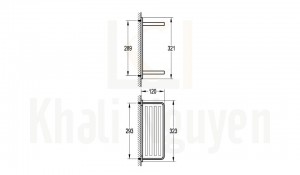 Bản Vẽ Kệ Chữ Nhật 2 Tầng Flova FH 8918