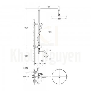 Bản Vẽ Kỹ Thuật Sen Cây GoClick Flova FH 7108-D127 3 Chế Độ