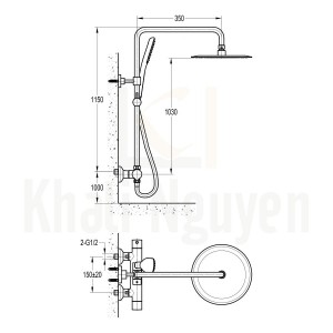 Bản Vẽ Sen Tắm Flova FH 7153-675