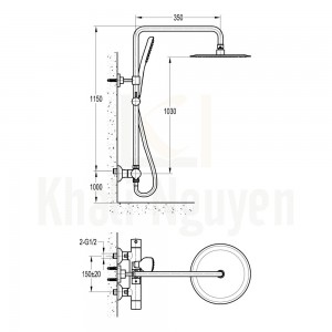 Bản Vẽ Sen Tắm Cây Nhiệt Độ Flova FH 8453-675