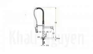 Bản Vẽ Vòi Rửa Bát Flova FH 8726-D11 Rút Lò Xo