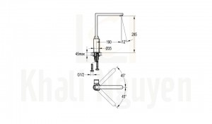 Bản Vẽ Vòi Rửa Bát Flova FH 8789-D71 Nóng Lạnh