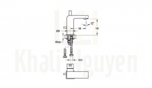 Bản Vẽ Vòi Lavabo Flova 1 Lỗ FH 8227D-D37 Nóng Lạnh