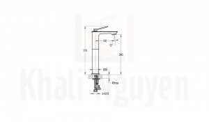 Bản Vẽ Vòi Lavabo Flova 1 Lỗ FH 9801B-D95 Nóng Lạnh Cổ Cao