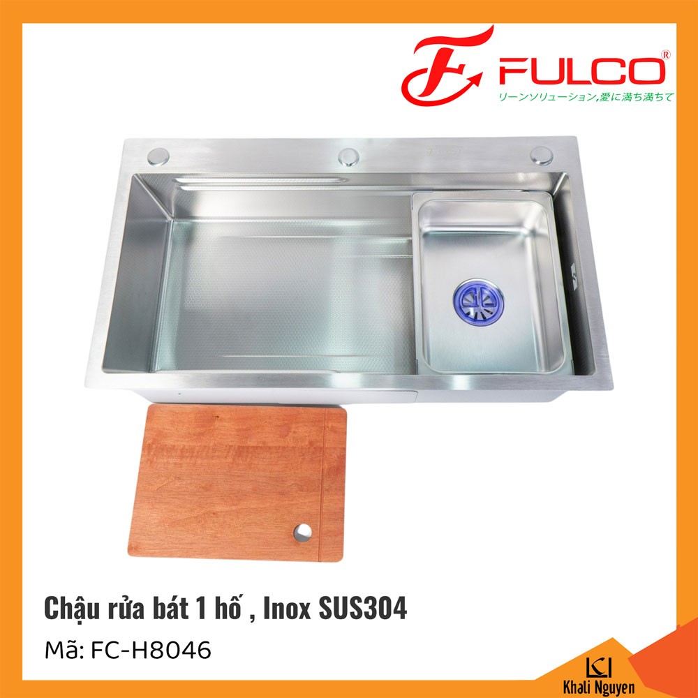 Chậu rửa bát Fulco FC-H8046 một hố | Inox SUS304 | 800x460x220mm