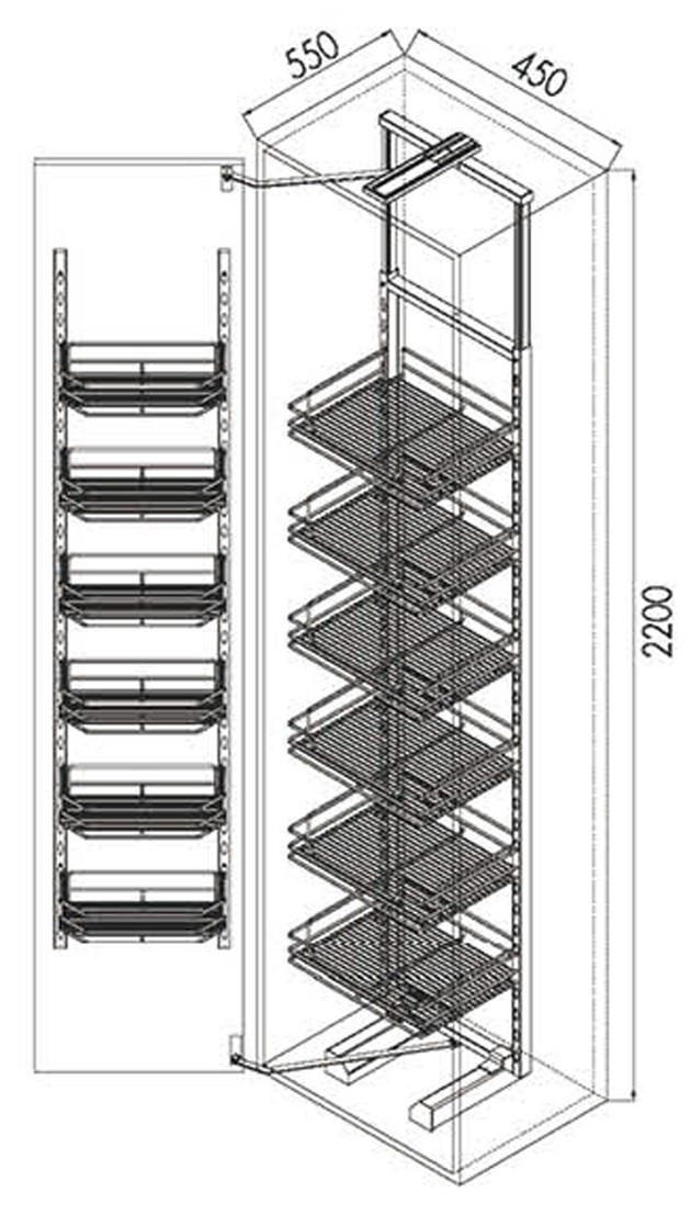 Bản vẽ hình ảnh tủ kho 6 tầng Fulco FC0502A