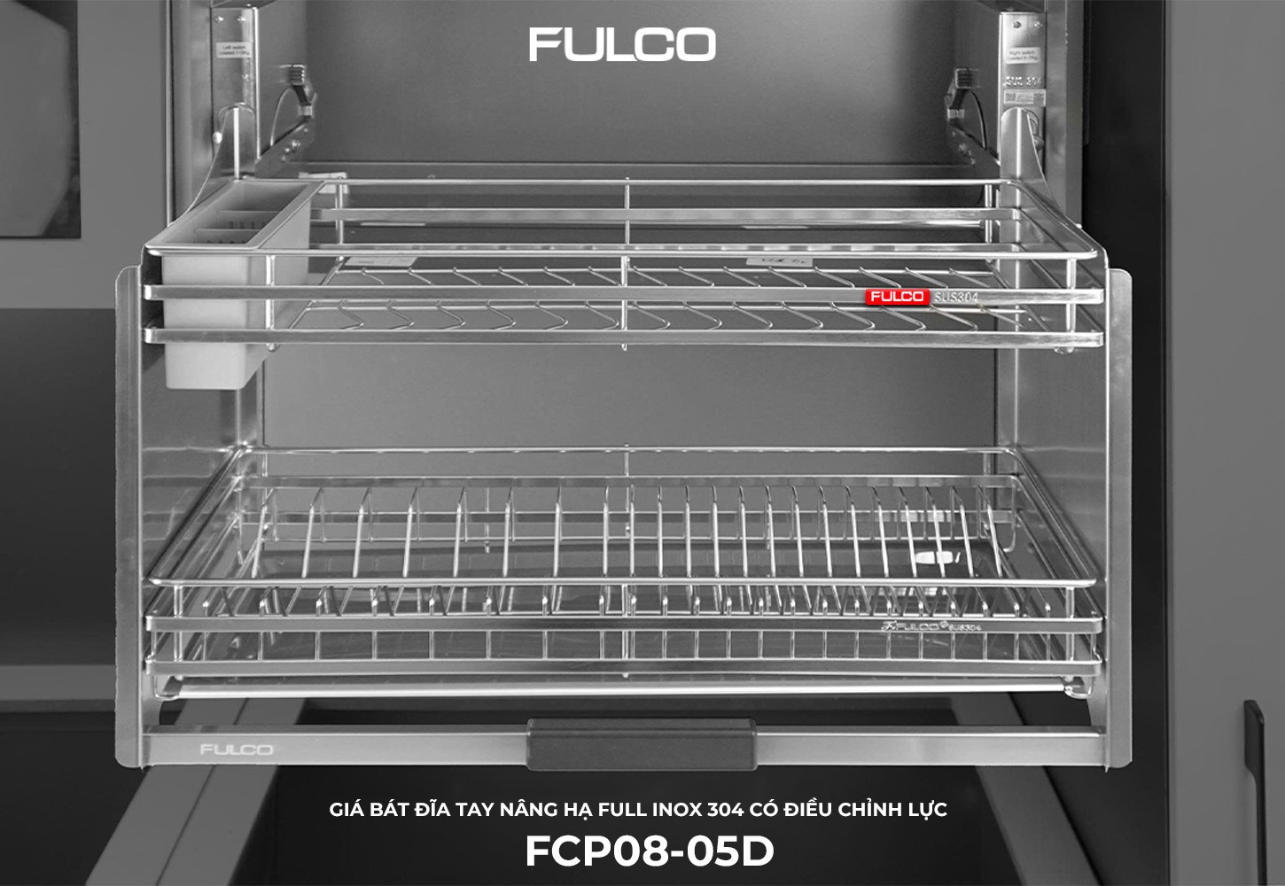 Giá bát đĩa tay nâng hạ Fulco FCP08-05D-800 - hình 1