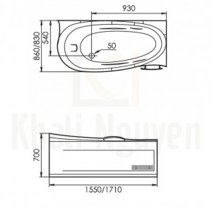 Bản Vẽ Bồn Tắm Massage Gemy G9020-1.7