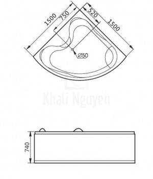 Bản Vẽ Bồn Tắm Massage Gemy G9041 Khử Trùng Bằng Ozon