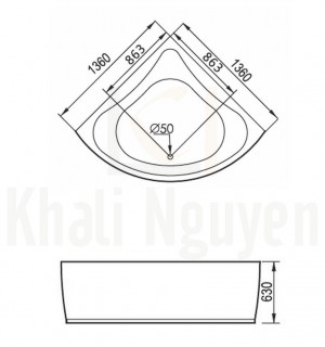 Bản Vẽ Bồn Tắm Massage Gemy G9042