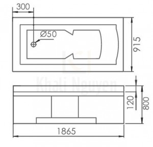 Bản Vẽ Bồn Tắm Massage Âm Gemy G9057