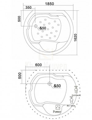 Bản Vẽ Bồn Tắm Massage Gemy G9063