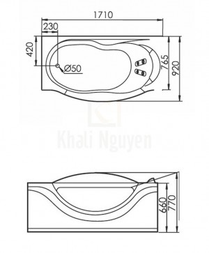 Bản Vẽ Bồn Tắm Massage Gemy G9072
