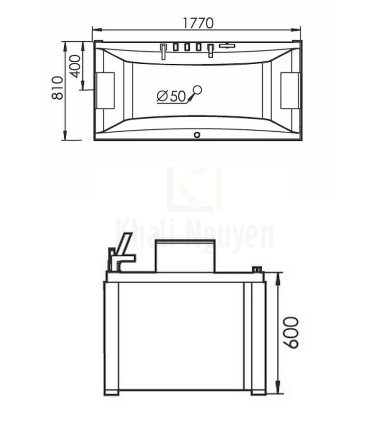 Bản Vẽ Bồn Tắm Massage Gemy G9076