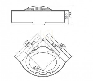 Bản Vẽ Bồn Tắm Massage Gemy G9082 Dùng Cho 2 Người