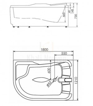 Bản Vẽ Bồn Tắm Massage Gemy G9083