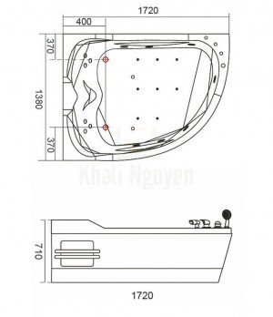 Bản Vẽ Bồn Tắm Massage Gemy G9086