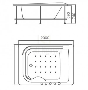 Bản Vẽ Bồn Tắm Âm Massage Gemy G9265