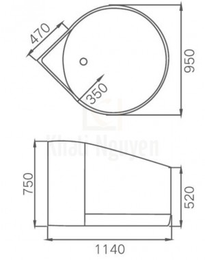 Bản Vẽ Bồn Tắm Nghệ Thuật Gemy G9276