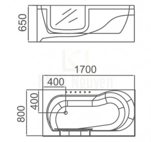 Bản Vẽ Bồn Tắm Massage Gemy G9327