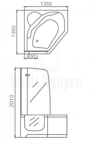 Bản Vẽ Bồn Tắm Massage Gemy G9328