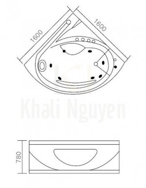Bản Vẽ Bồn Tắm Massage Gemy G9522