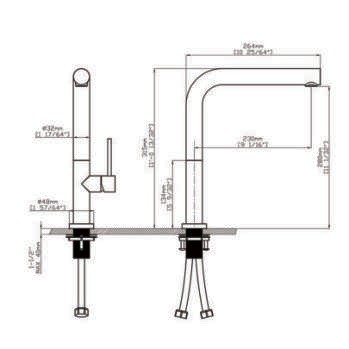 Bản Vẽ Vòi Bếp Grob GF304 - SRV Nóng Lạnh