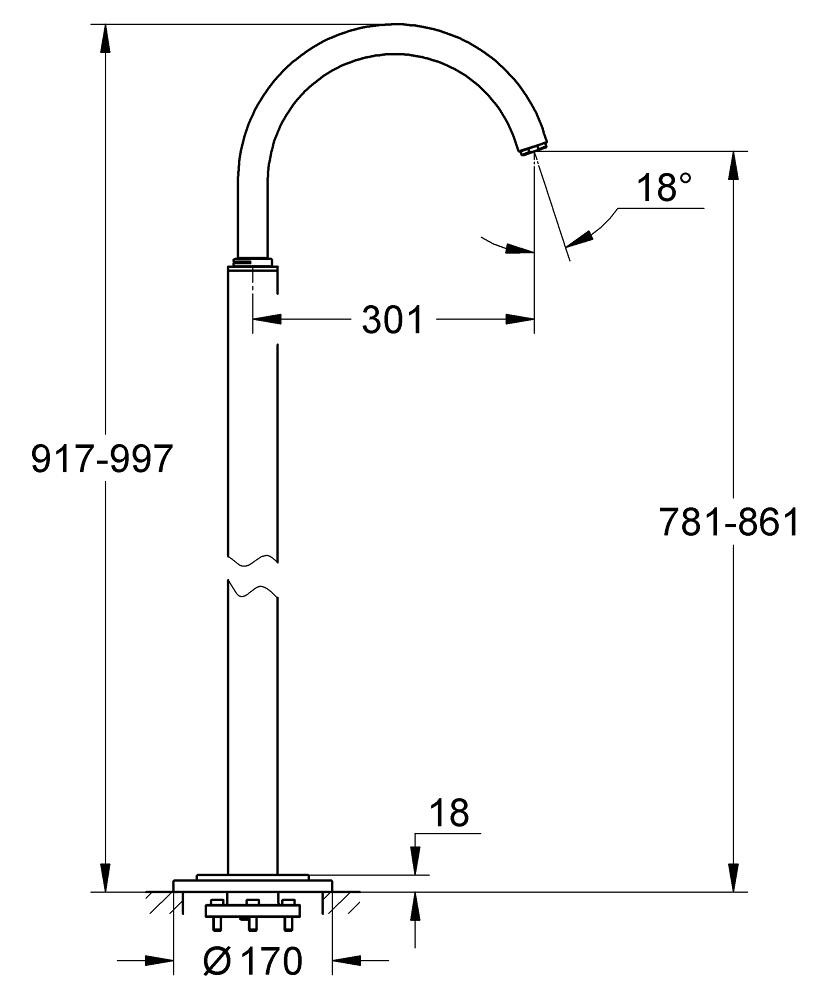 Bản Vẽ Sen Bồn Tắm Grohe 13216001 Atrio Đặt Sàn