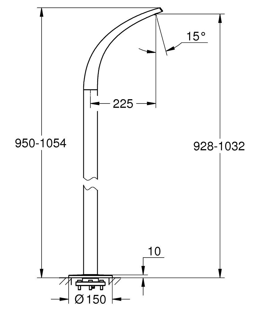 Bản Vẽ Sen Bồn Tắm Grohe 13217000 Đặt Sàn