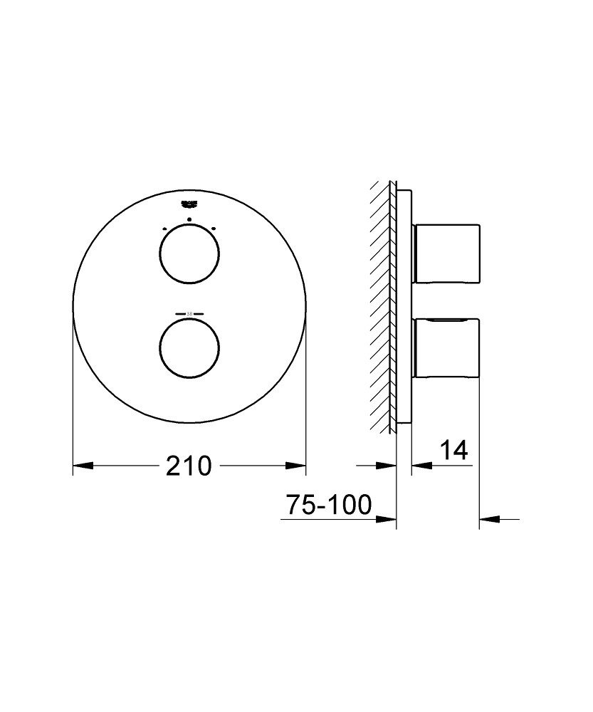 Bản Vẽ Mặt Nạ Sen Âm Tường Grohe 19468000