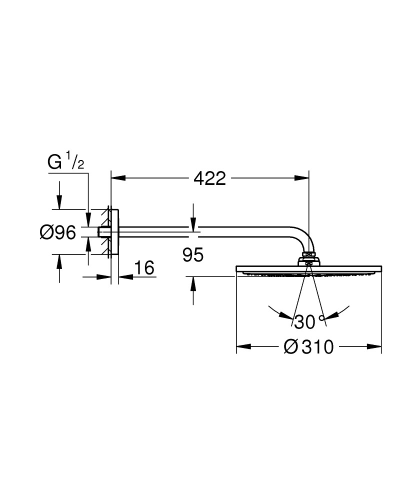 Bản Vẽ Bát Sen Grohe Rainshower 310 26257000