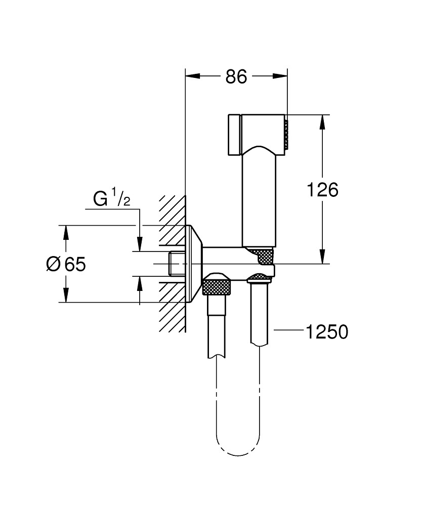 Bản Vẽ Bộ Vòi Xịt Vệ Sinh Grohe 26332000