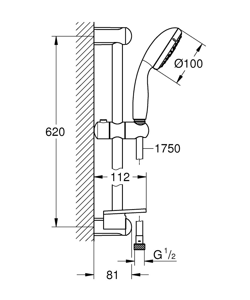 Bản Vẽ Sen Tắm Nóng Lạnh Grohe 27600000