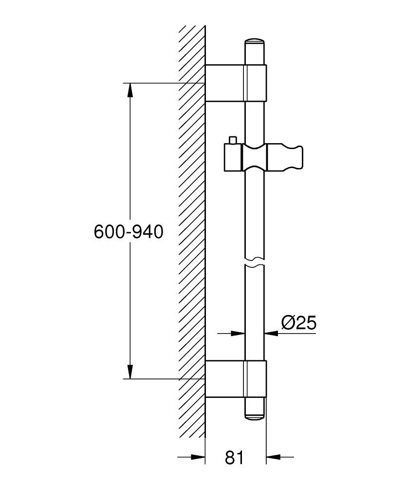 Bản Vẽ Thanh Treo Sen Tắm Grohe 27785000