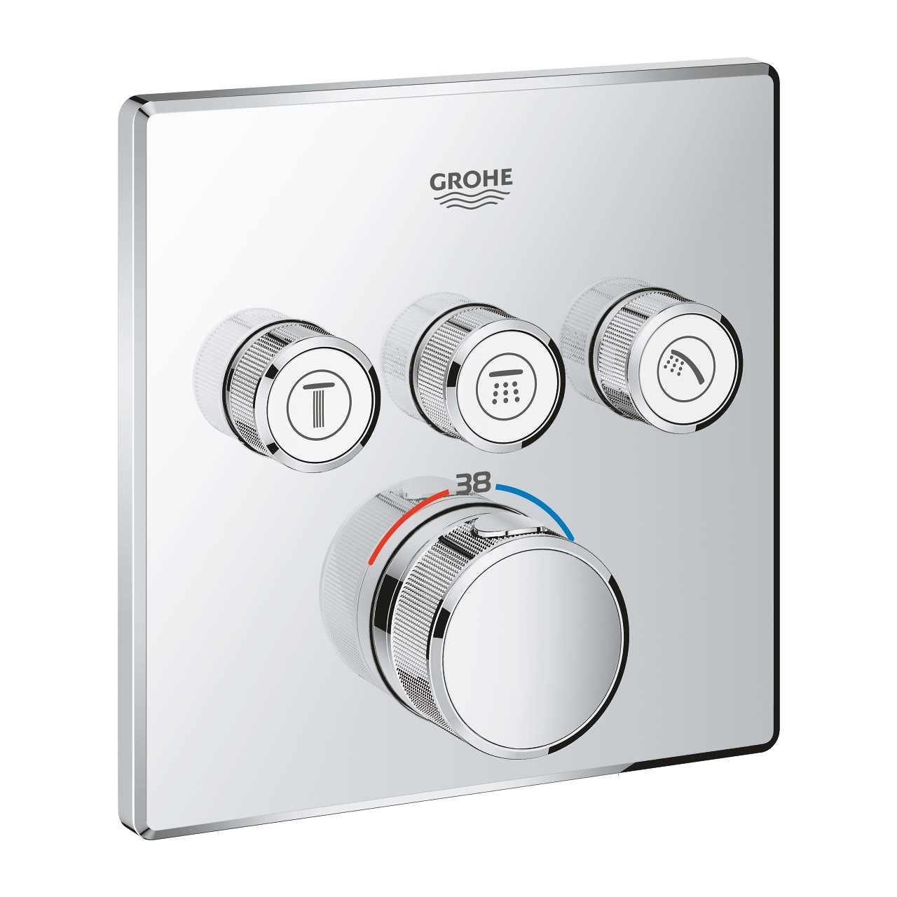Mặt điều khiển sen tắm ổn nhiệt Grohtherm SmartControl vuông 3 chế độ GROHE 29126000