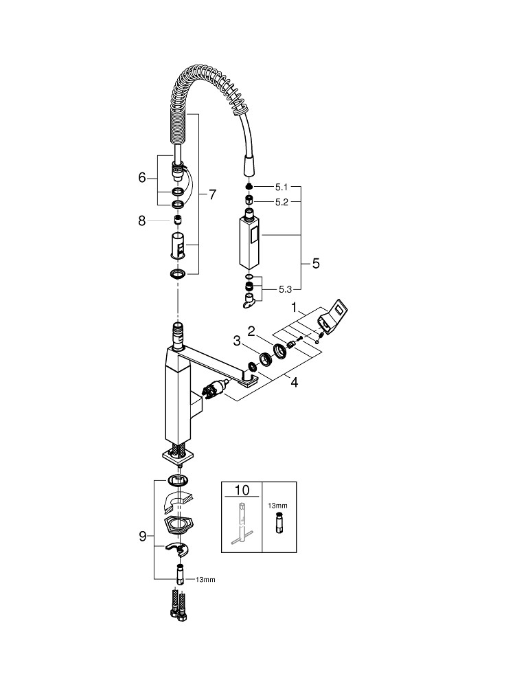 Phụ Kiện Lắp Đặt Vòi Bếp Nóng Lạnh Grohe 31395DC0