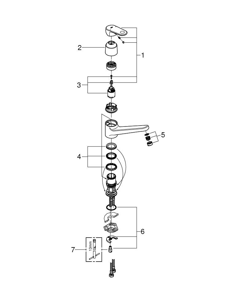 Phụ Kiện Lắp Đặt Vòi Bếp Nóng Lạnh Grohe 32941002 Europlus