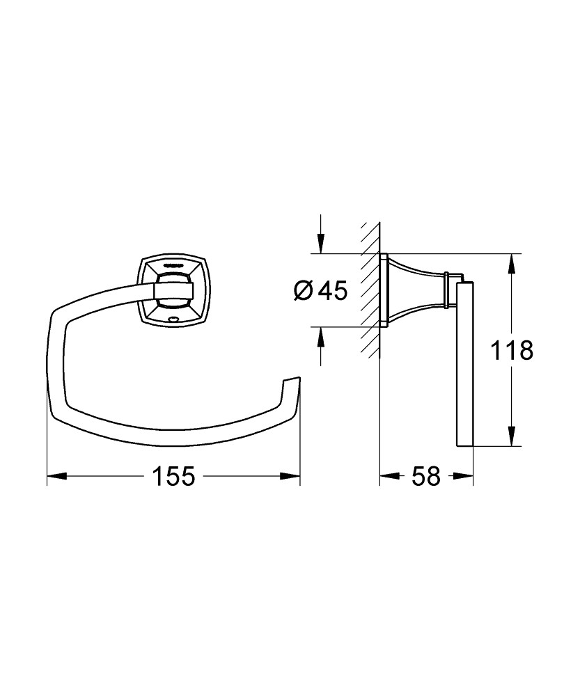 Bản Vẽ Móc Giấy Vệ Sinh Grohe 40625000