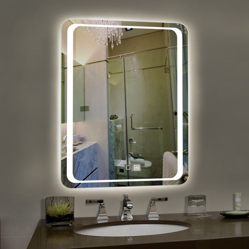 Gương treo tường nhà tắm đèn led kích thước 50x70cm
