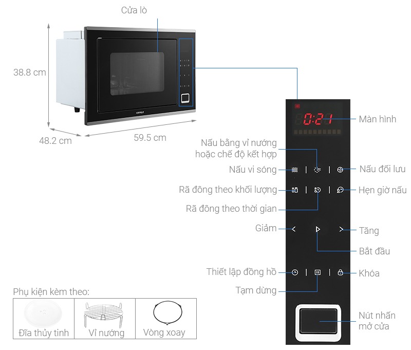 Lò vi sóng lắp âm Hafele HM-B38C