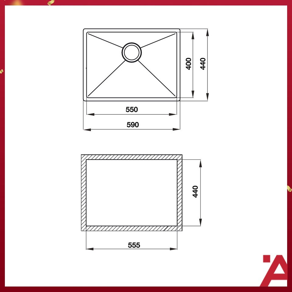 Bản Vẽ Chậu Rửa Bát Hafele HS-SS5944 (567.20.397)